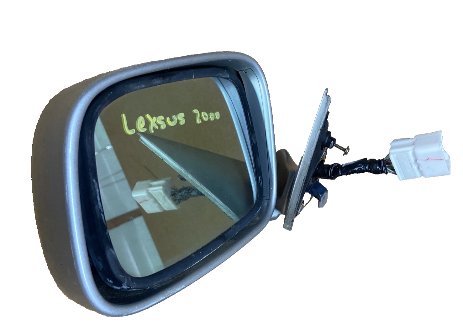 1998-2000 LEXUS LS400 Espejo lateral eléctrico térmico antideslumbrante del lado del conductor OEM Plata