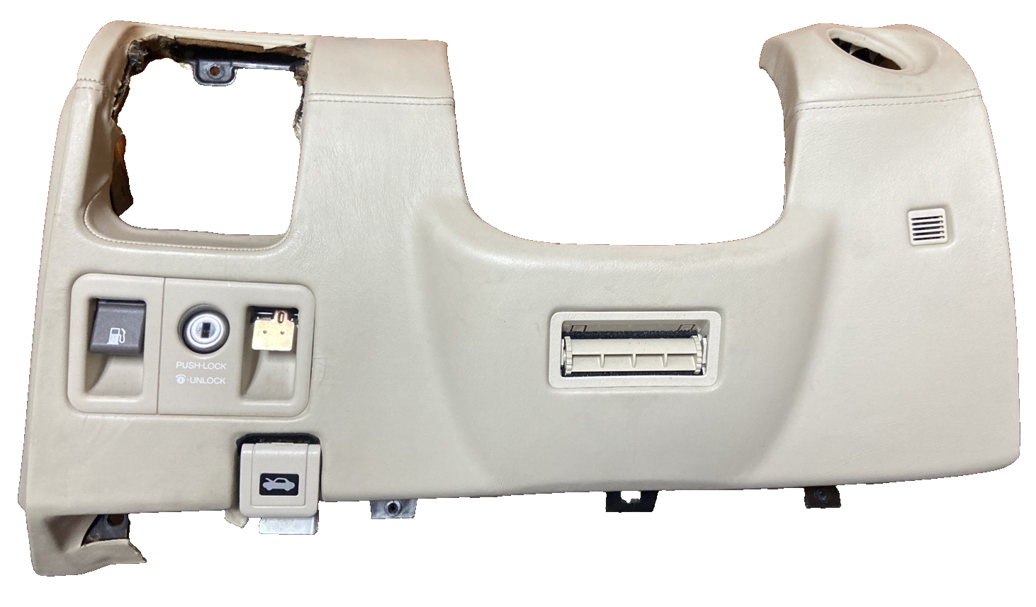 01-03 LEXUS LS430 DRIVER LEFT LOWER DASH KNEE BEZEL TAN WITH SWITCH PANEL OEM
