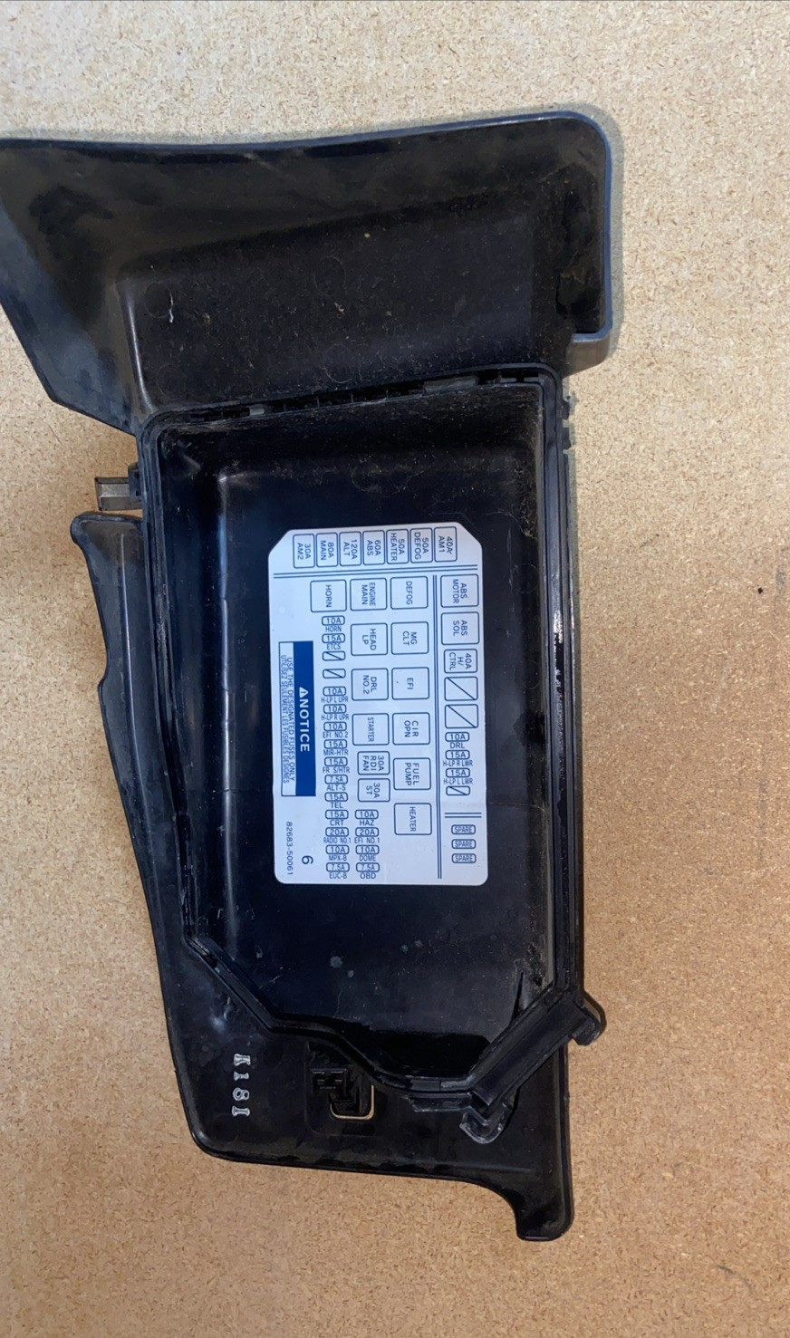 1995-2000 Lexus LS 400 Fuse and Relay Block Upper Cover with Caution Plate OEM