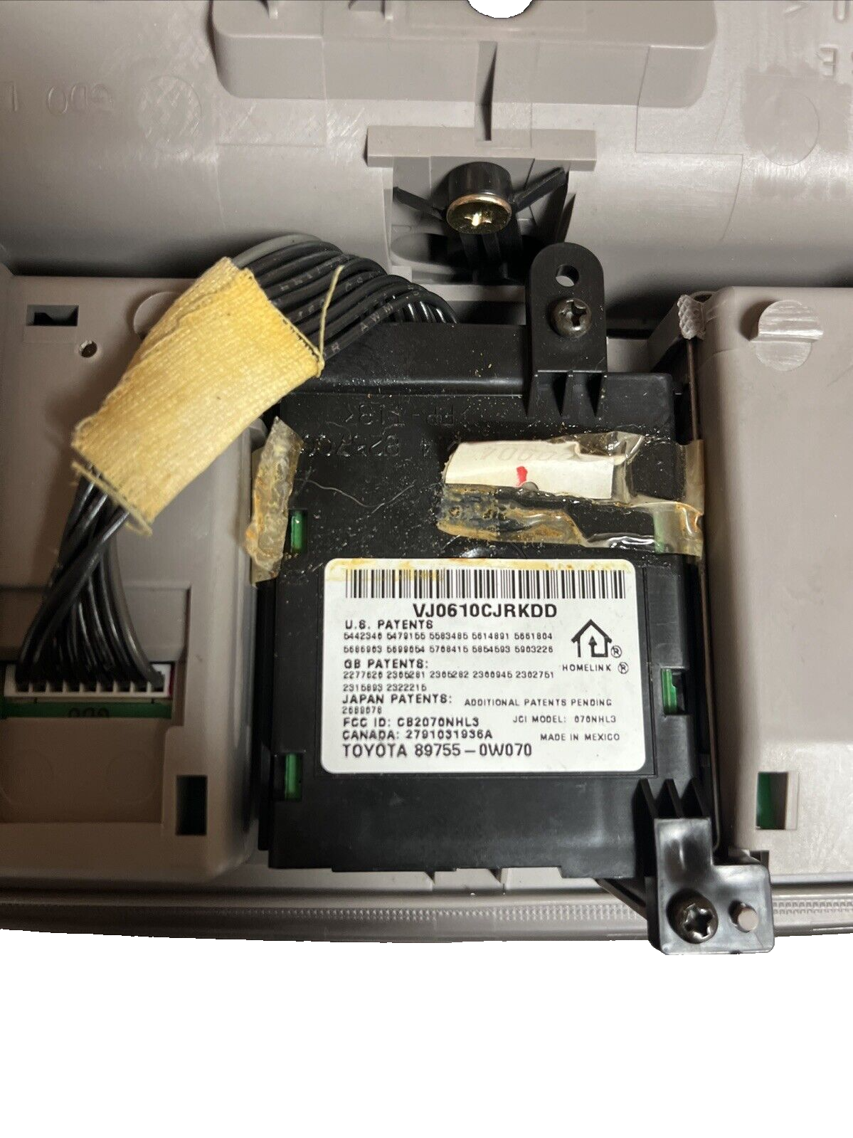 2004 Lexus ES330 Consola de techo gris para lámpara de techo corredizo con abridor de garaje OEM
