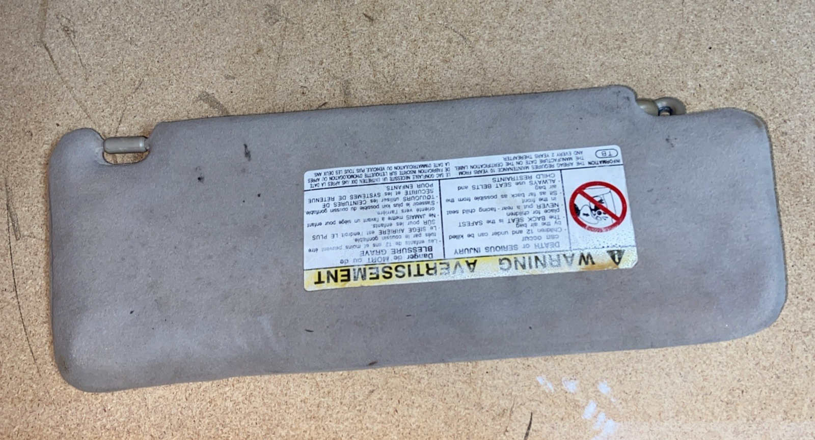 1998-2000 LEXUS LS400 Front Left Driver Side Sun Visor OEM 74320-50101