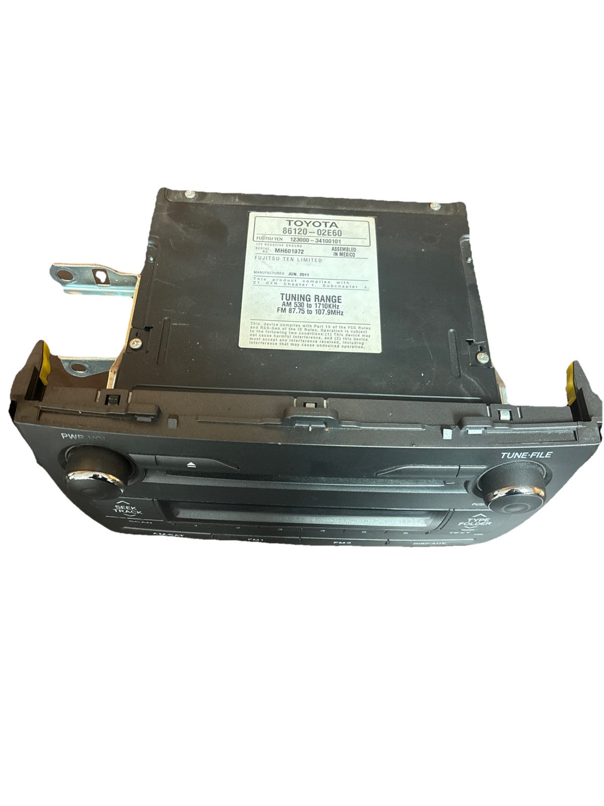 2011 Toyota Corolla LE Radio Stereo Receiver And Display Unit Assembly 86120-02E