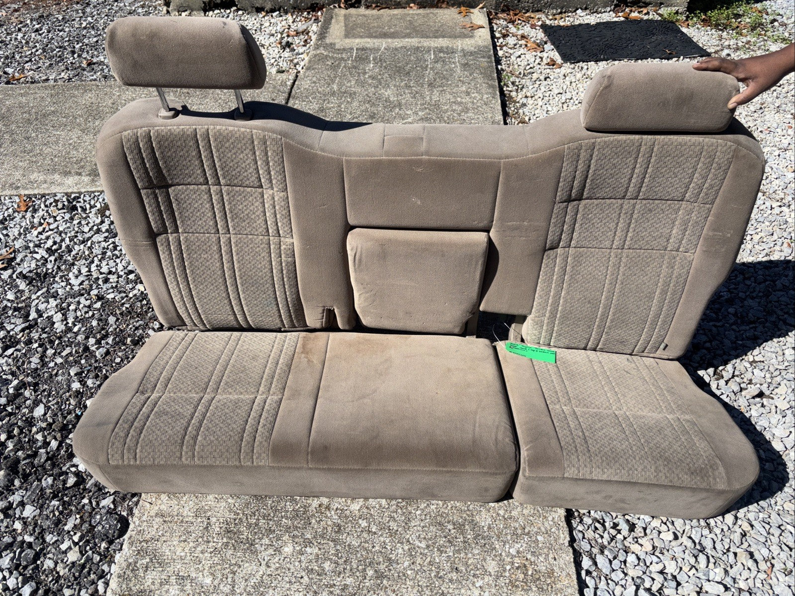2000-2003 TOYOTA TUNDRA SR5 ACCESS CAB REAR SEAT BENCH CLOTH ASSY OEM Tan