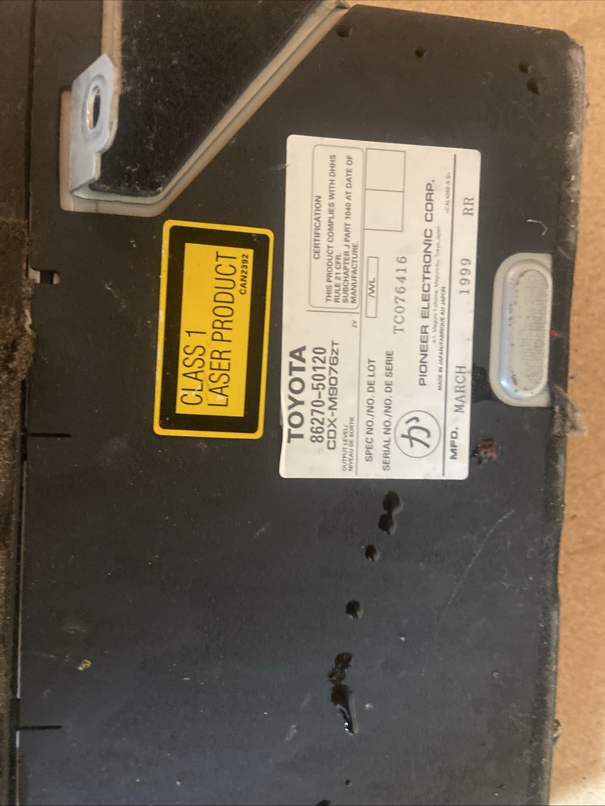 1998-2000 Lexus LS400 OEM CD Changer w Pioneer Audio System 86270-50120