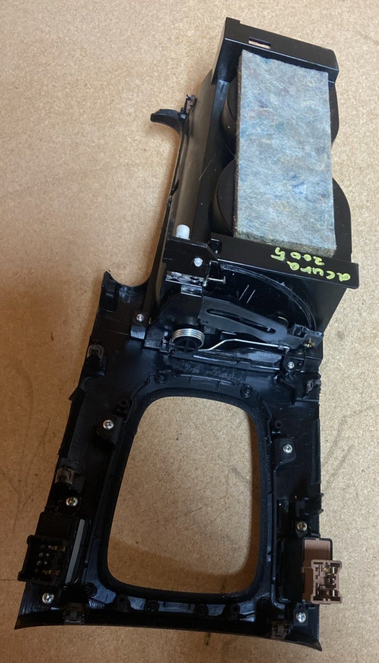 2006 Acura TSX Black Center Console Shifter Bezel And Cup Holder( Small Chip)