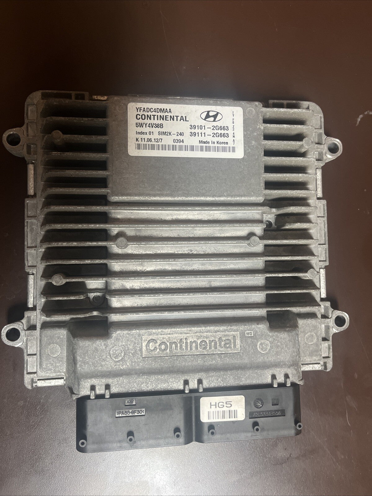 2011-14 Hyundai Sonata 2.4L ECM Engine Computer Control Module PCM 39101-2G663