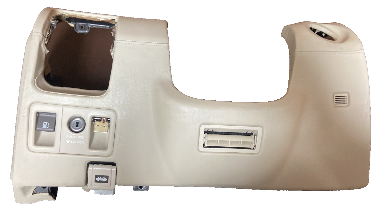 01-03 LEXUS LS430 DRIVER LEFT LOWER DASH KNEE BEZEL TAN WITH SWITCH PANEL OEM