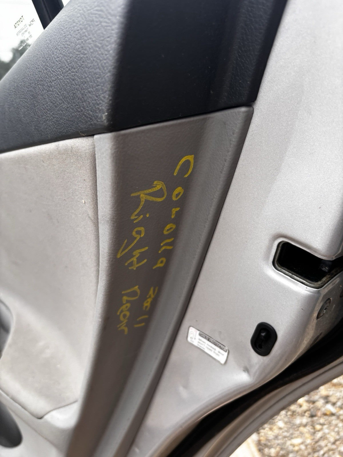 2009-2013 TOYOTA COROLLA REAR RIGHT SIDE DOOR TRIM PANEL (From 2011 COROLLA)