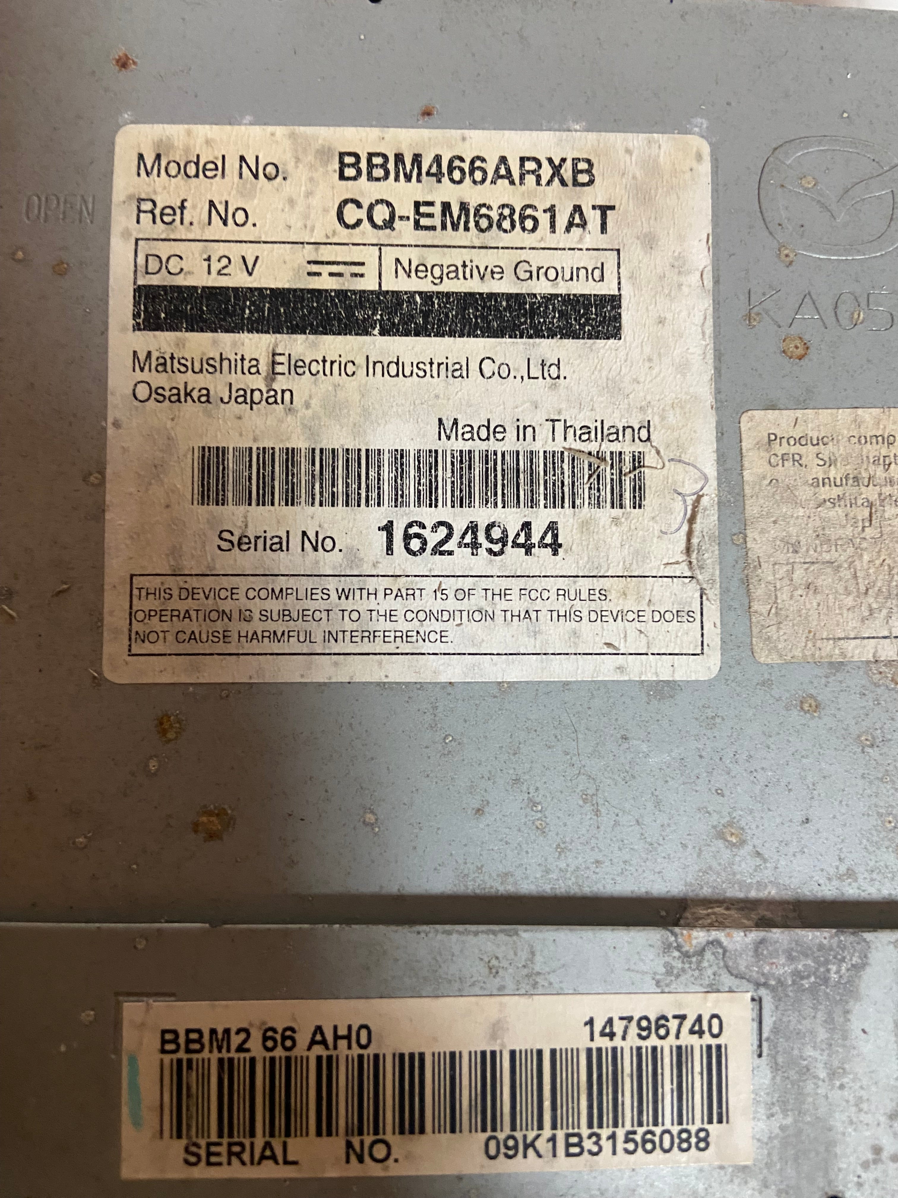 2011 Mazda Touring OEM radio and CD player